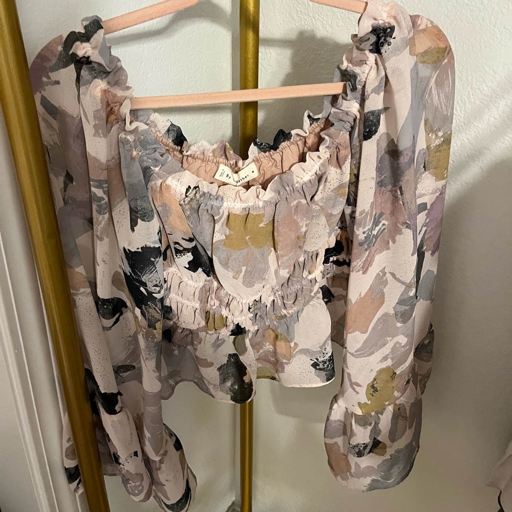 floral abstract color top